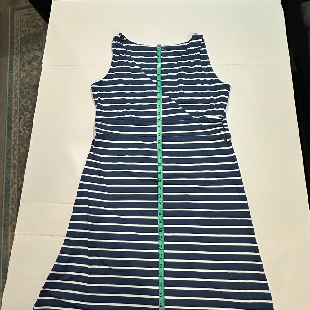 Striped Navy and White Sleeveless Dress - Picture 3 of 7